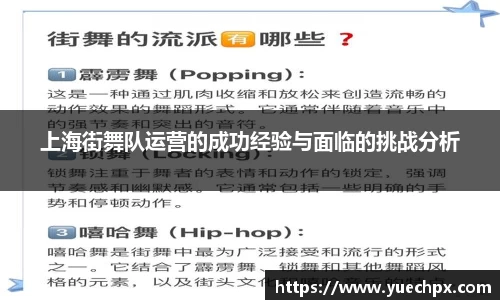 上海街舞队运营的成功经验与面临的挑战分析